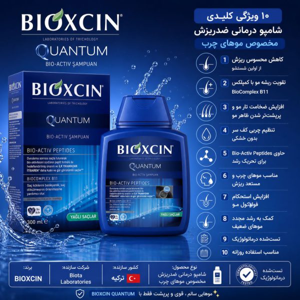 شامپو ضد ریزش کوانتوم موهای چرب بیوکسین - Image 4