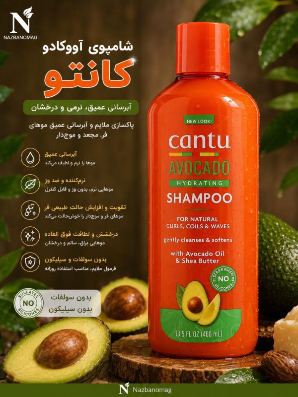 شامپو آبرسان و نرم‌کننده آووکادو مو فر و خشک کنتو - Image 4